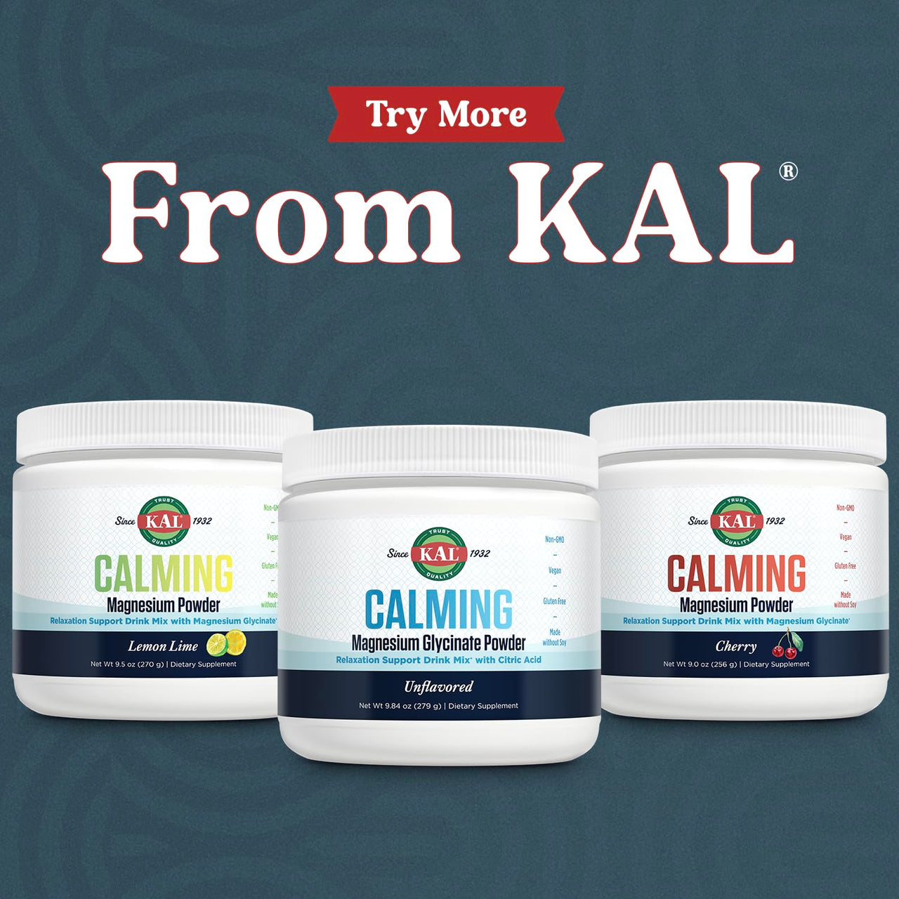 KAL Calming Magnesium Glycinate Powder Plus Citric Acid - Unflavored - Nervous System, Bone and Relaxation Support Drink Mix - No Sugar - 60-Day Guarantee, 40 Servings, 8.5 OZ