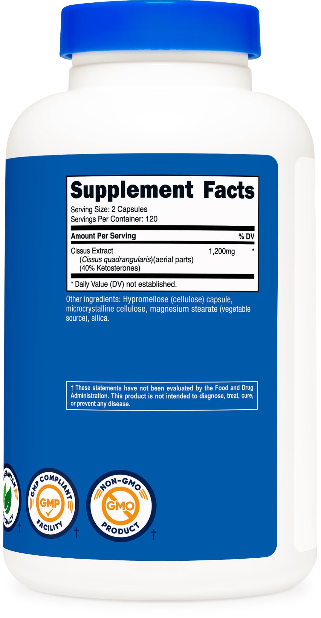 Nutricost Cissus Quadrangularis (1200mg) 240 Capsules - 120 Servings, Gluten Free, Non-GMO, and Vegetarian Friendly