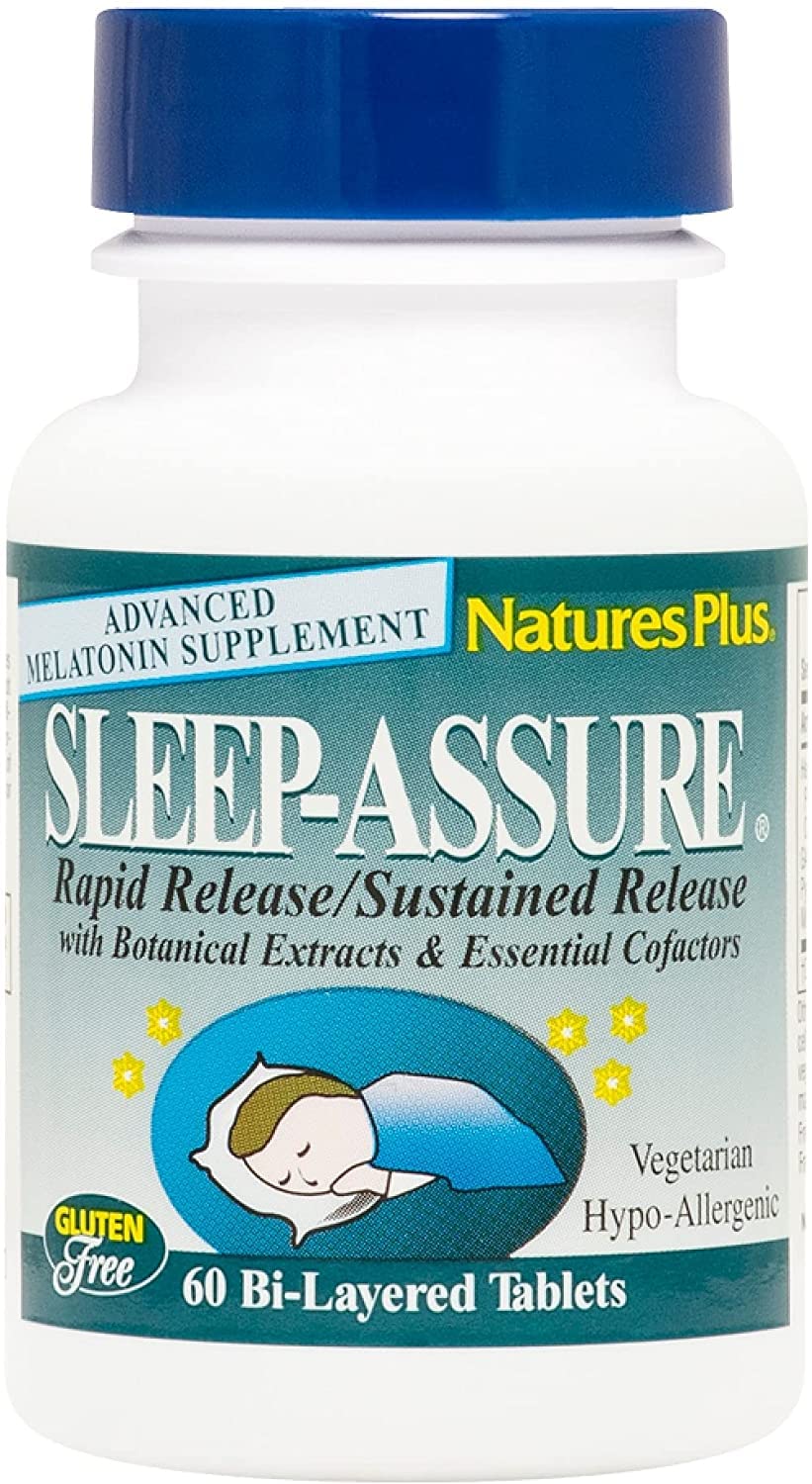 NaturesPlus, Rapid & Sustained Release - 3 mg Melatonin, 60 Bi-Layered Tablets - with Chamomile - Vegetarian, Gluten-Free - 60 Servings
