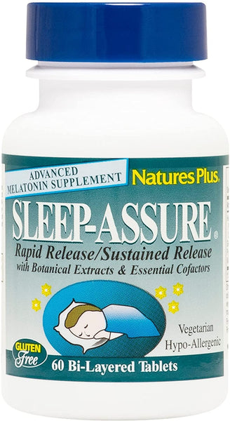 NaturesPlus, Rapid & Sustained Release - 3 mg Melatonin, 60 Bi-Layered Tablets - with Chamomile - Vegetarian, Gluten-Free - 60 Servings