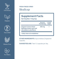 Thumbnail for Eclectic Herb - Skullcap Capsules | Natural Sleep, Calm & Relaxation Support | Herbal Supplement | Vegan, Non-GMO, Gluten Free, Raw, Freeze-Dried (90 CT | 350 mg)