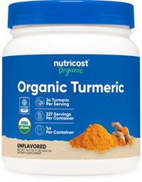 Thumbnail for Nutricost Organic Turmeric Root Powder 1 LB (16oz) - Certified USDA Organic, Food Grade, Gluten Free, Non-GMO