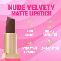 Thumbnail for Juvia's Place The Nude Velvety Matte Lipstick Cocoa - Nude Velvety Lipstick, Long-lasting, Rich-Color Lip Makeup, Creamy with Matte Finish, Beauty & Lip Products