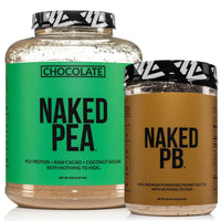 Thumbnail for NAKED Chocolate Pea Protein Isolate 5LB Bulk PB Powdered Peanut Butter 1.5LB (45 Servings) – Plant-Based; Vegan; Non-GMO; Gluten Free; Soy Free; Lactose Free