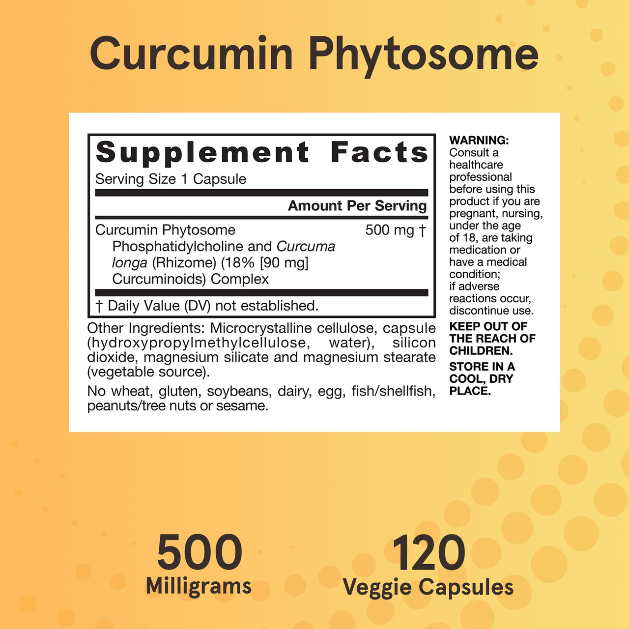 Jarrow Formulas Curcumin Phytosome 500 mg - Formulated with Meriva - Antioxidant Support Supplement - Joint Health & Support - 120 Veggie Capsules