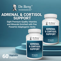 Thumbnail for Dr. Berg Adrenal & Cortisol Supplement New Formula - Adrenal Supplement & Cortisol Manager for Mood, Focus and Stress Support - Adrenal Supplements with Ashwagandha Extracts - 60 Capsules 3 Pack