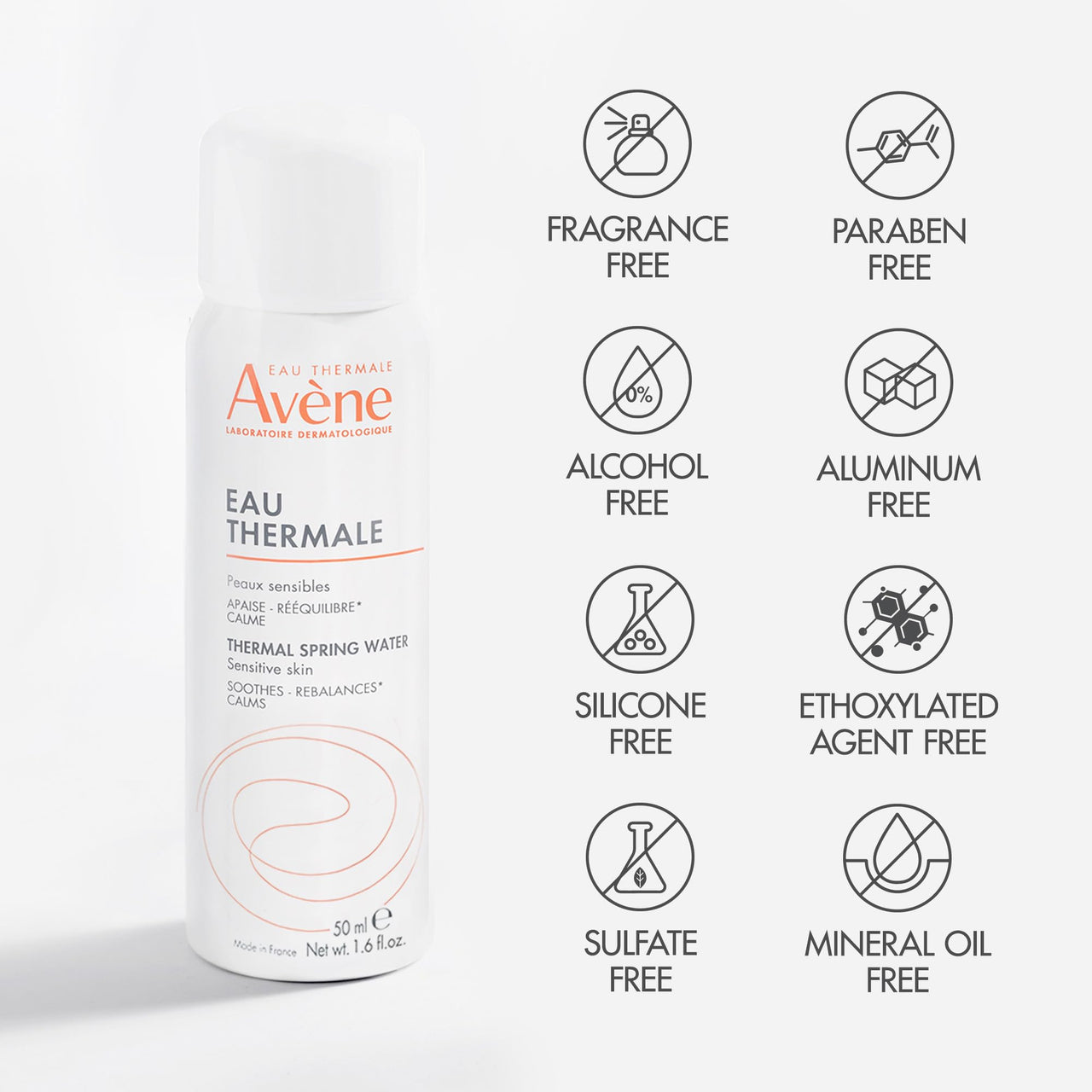Avène Thermal Spring Water, Soothing Calming Facial Mist Spray for Sensitive Skin, 1.6 Oz
