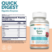 Thumbnail for LIFETIME Quick Digest Digestive Enzymes - Plant Enzymes for Proteins, Carbohydrates, Fruits and Vegetables - Digestive Health Support - Pomegranate Flavor - 90 Servings, 90 Chewable Tablets