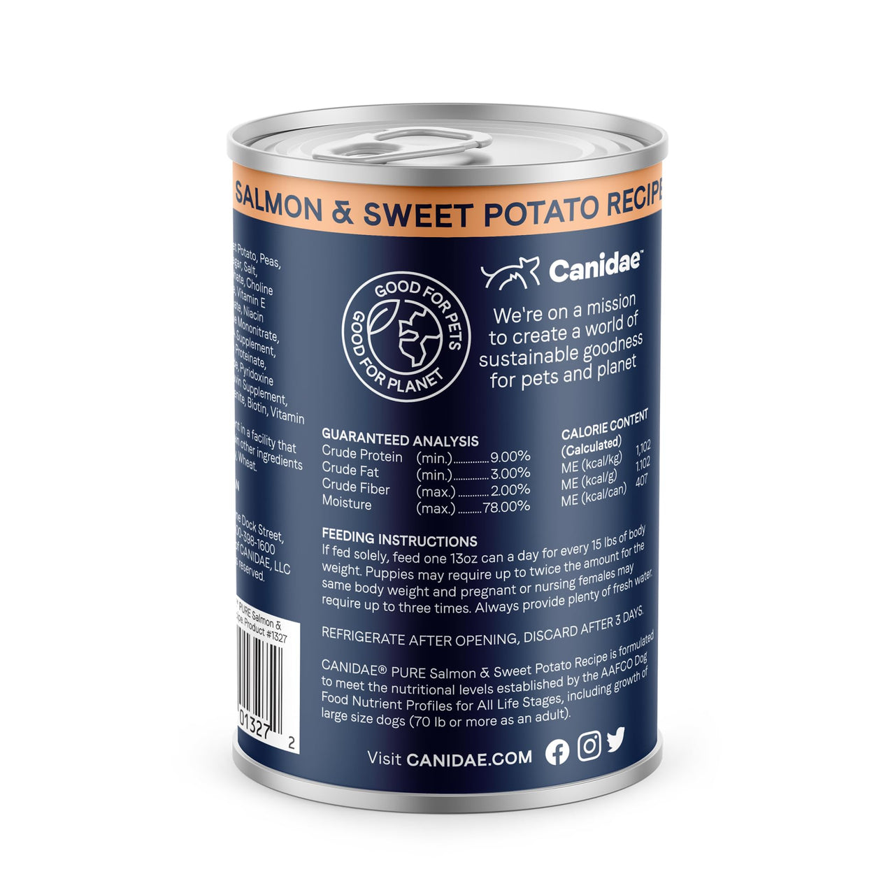Canidae PURE Grain Free Salmon and Sweet Potato Wet Dog Food, Case of 12