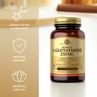 Thumbnail for Solgar Reduced L-Glutathione 250 mg - 60 Vegetable Capsules - Antioxidant Support - Non-GMO, Vegan, Gluten Free, Dairy Free, Kosher - 60 Servings