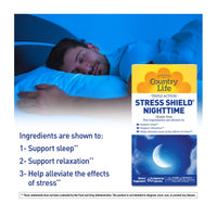 Thumbnail for Country Life Stress Shield Nighttime – Stress & Relaxation Support Supplement – Sensoril® Ashwagandha, GABA & L-Theanine – Magnesium & Vitamin B5 – Gluten Free, Vegan – 60 Vegetarian Capsules