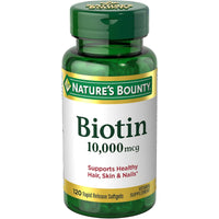 Thumbnail for Nature's Bounty Biotin 10000 mcg Ultra Strength - 120 Softgels, Pack of 4
