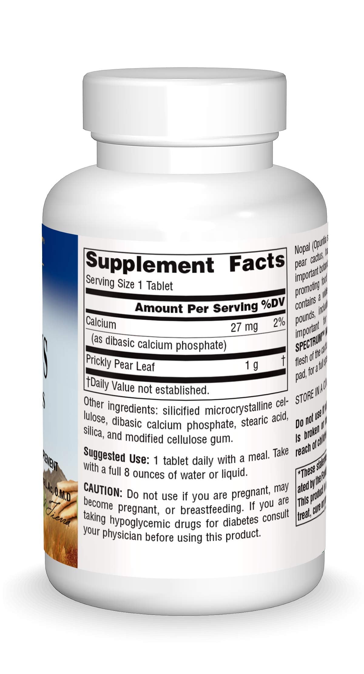 Planetary Herbals Full Spectrum Nopal Cactus 1000mg Prickly Pear Cactus Antioxidant - 100% Natural - 60 Tablets