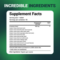 Thumbnail for Dr. Berg's Greens Superfood Cruciferous Vegetable Tablets - Vegetable Supplements for Adults w/ 11 Phytonutrient Super Greens - Energy, Immune System & Liver Veggie Tablets - 90 Tablet