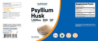 Thumbnail for Nutricost Psyllium Husk 1500mg Per Serving, 500 Capsules - Non-GMO & Gluten Free