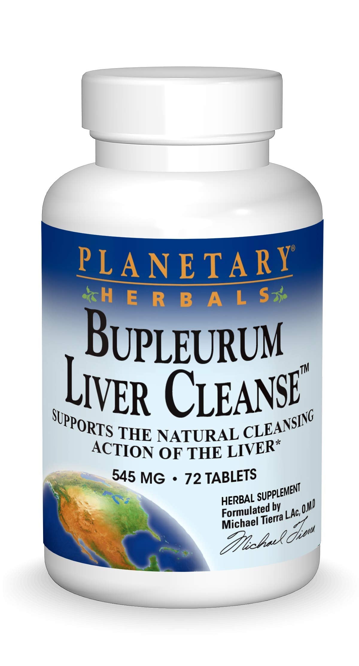 Planetary Herbals Bupleurum Liver Cleanse 545mg - With Calcium, Cypress Rhizome, Ginger & More - 72 Tablets