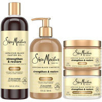Thumbnail for SheaMoisture Jamaican Black Castor Oil Strengthen & Restore Hair Repair Shampoo, Conditioner, Masque + Leave-In Conditioner Bundle