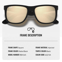Thumbnail for Ray-Ban RB4165 JUSTIN COLOR MIX Square Shaped Non-Polarized Sunglasses for Men – Includes Official RAYBAN Eyewear Kit – Ideal Formal & Casual Wear Sunglasses – Green Gradient Lens