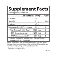 Thumbnail for Carlson - Maximum Omega 2000, 2000 mg Omega-3s, Healthy Heart, Brain Function & Vision Support, Lemon, 90 soft gels