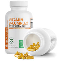 Thumbnail for Bronson Vitamin B Complex with Vitamin C - Immune Health, Energy Support & Nervous System Support - Non-GMO, 250 Vegetarian Capsules