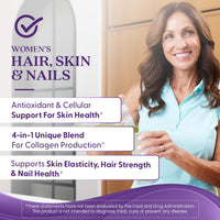 Thumbnail for Doctor's Best Womens Hair, Skin & Nails with OptiMSM + KeraGLO, Comprehensive Beauty Support, Non-GMO, Gluten Free 60 Veggie Caps