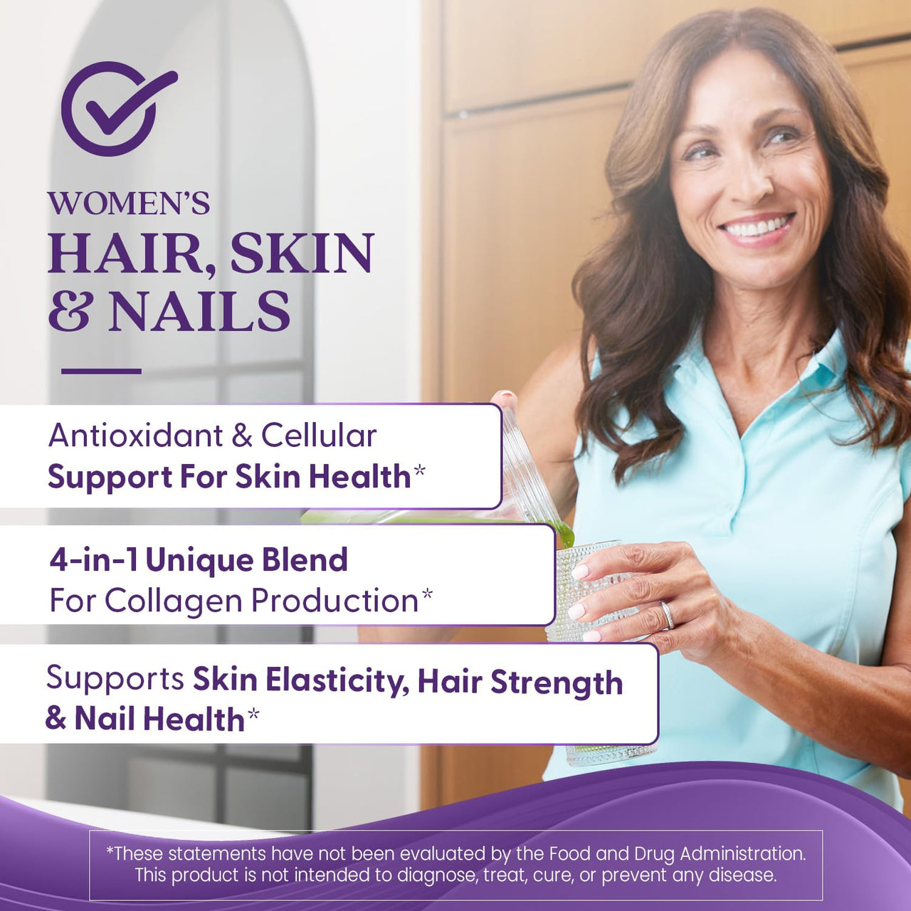 Doctors Best Womens Hair, Skin & Nails with OptiMSM + KeraGLO, Comprehensive Beauty Support, Non-GMO, Gluten Free 60 Veggie Caps