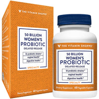 Thumbnail for The Vitamin Shoppe Women's Probiotic Delayed Release 50 Billion - with 10 Probiotic Strains to Support Digestive, Immune & Vaginal Health or Yeast Imbalance - Shelf Stable (60 Veggie Caps)