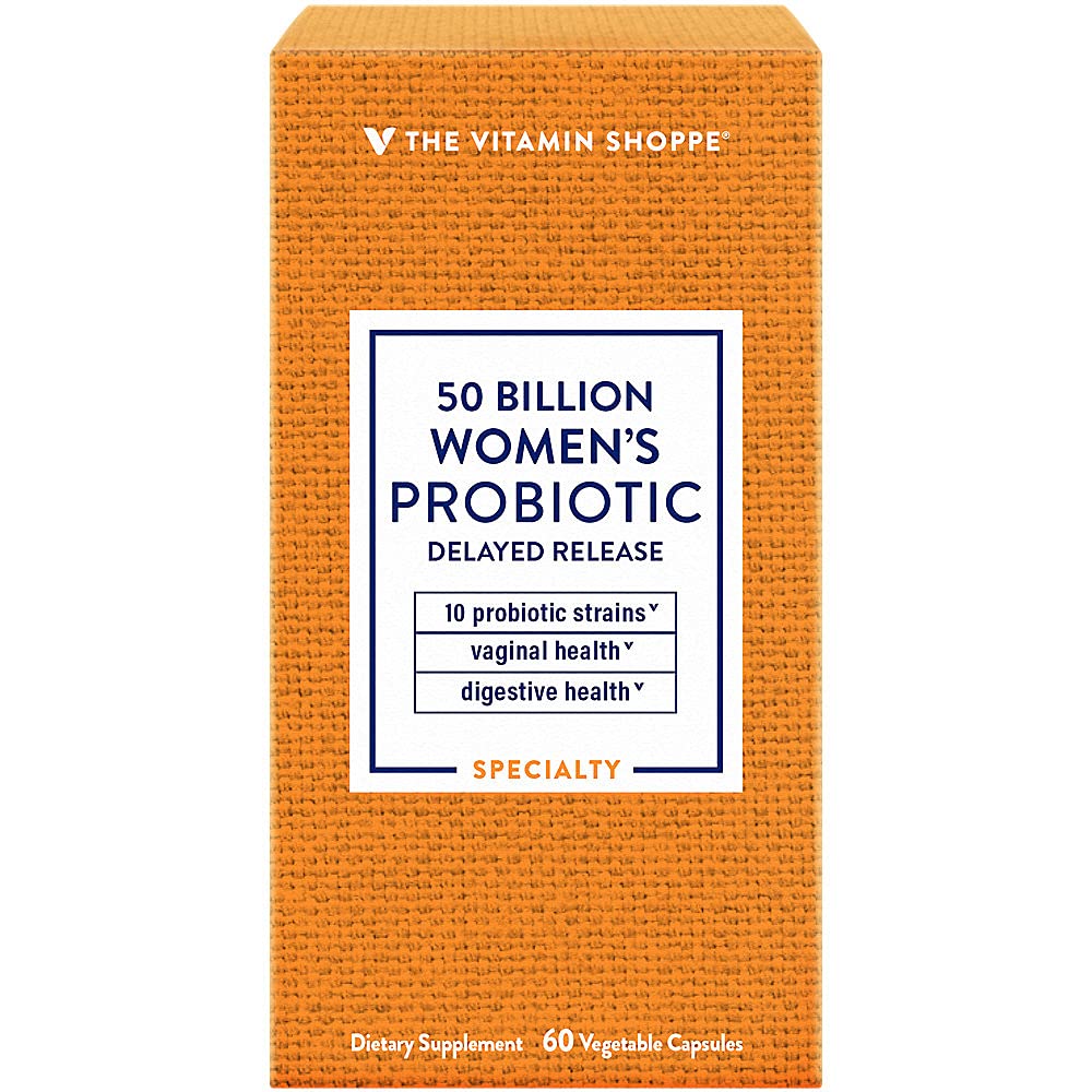 The Vitamin Shoppe Women's Probiotic Delayed Release 50 Billion - with 10 Probiotic Strains to Support Digestive, Immune & Vaginal Health or Yeast Imbalance - Shelf Stable (60 Veggie Caps)