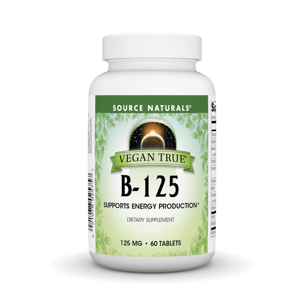 Source Naturals Vegan True B-125, Supports Energy Production*, 125 mg - 60 Tablets