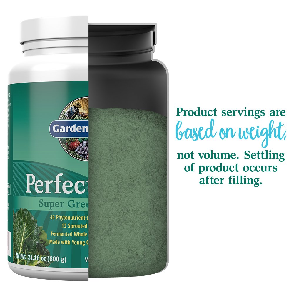 Garden of Life Perfect Food Super Green Formula - 60 Servings, 45 Superfoods, Greens, Fruit & Veggie Juice Superfood Powder Supplement, Probiotics & Organic Spirulina for Digestion & Immune Health