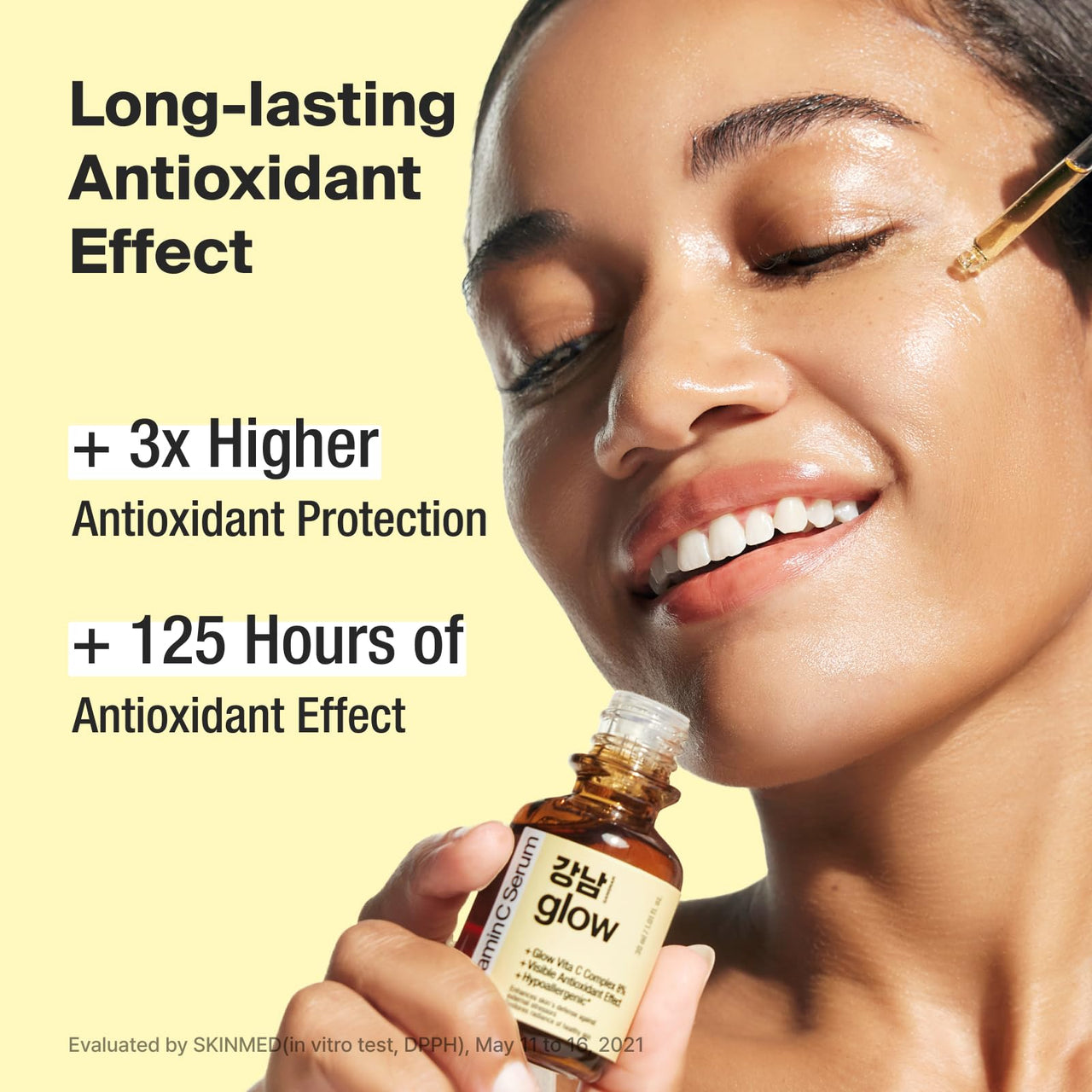 GANGNAM glow 125 Hours Antioxidant Serum with Pure Vitamin C & Ferulic Acid | Korean Glass Skin Products | Vitamin C Face Serum | Korean Skin Care | Serum Vitamina C - 1.01fl oz (30ml)