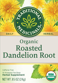 Thumbnail for TRADITIONAL MEDICINALS Organic Roasted Dandelion Root, 16 Count (2 Pack)