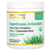 Thumbnail for Supergreens Antioxidant, Greens, Fiber & Probiotics, Strawberry Lemonade, 6.03 oz (171 g)