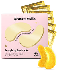 Thumbnail for grace & stella Award Winning Under Eye Mask - Travel Essentials - Anniversary Gifts for Women - Gel Eye Patches for Dark Circles, Puffy Eyes, Wrinkles, Undereye Bags - Vegan Self Care (48 Pairs, Gold)