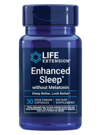 Thumbnail for Life Extension Enhanced Sleep Without Melatonin, ashwagandha, amla, Casein Milk peptides, melatonin-Free Supplement for Sleep & Stress Support, Gluten-Free, Non-GMO, Vegetarian, 30 Capsules