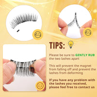 Thumbnail for QUEWEL Magnetic Eyelashes 1 Pair Reusable Magnetic Eyelashes with Applicator No Glue Needed Eyelashes Cat Eye Natural Look Lash Clusters Kit Easy to Wear and Remove(B07)