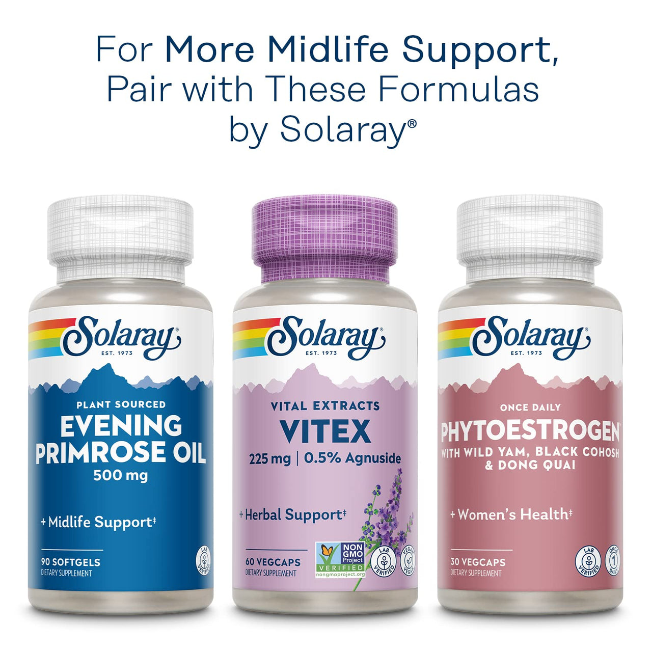 SOLARAY Red Clover 375 mg - Traditional Women's Health Herbal Support - Non-GMO Verified, Vegan, Lab Verified - 60-Day Guarantee - 100 Servings, 100 VegCaps