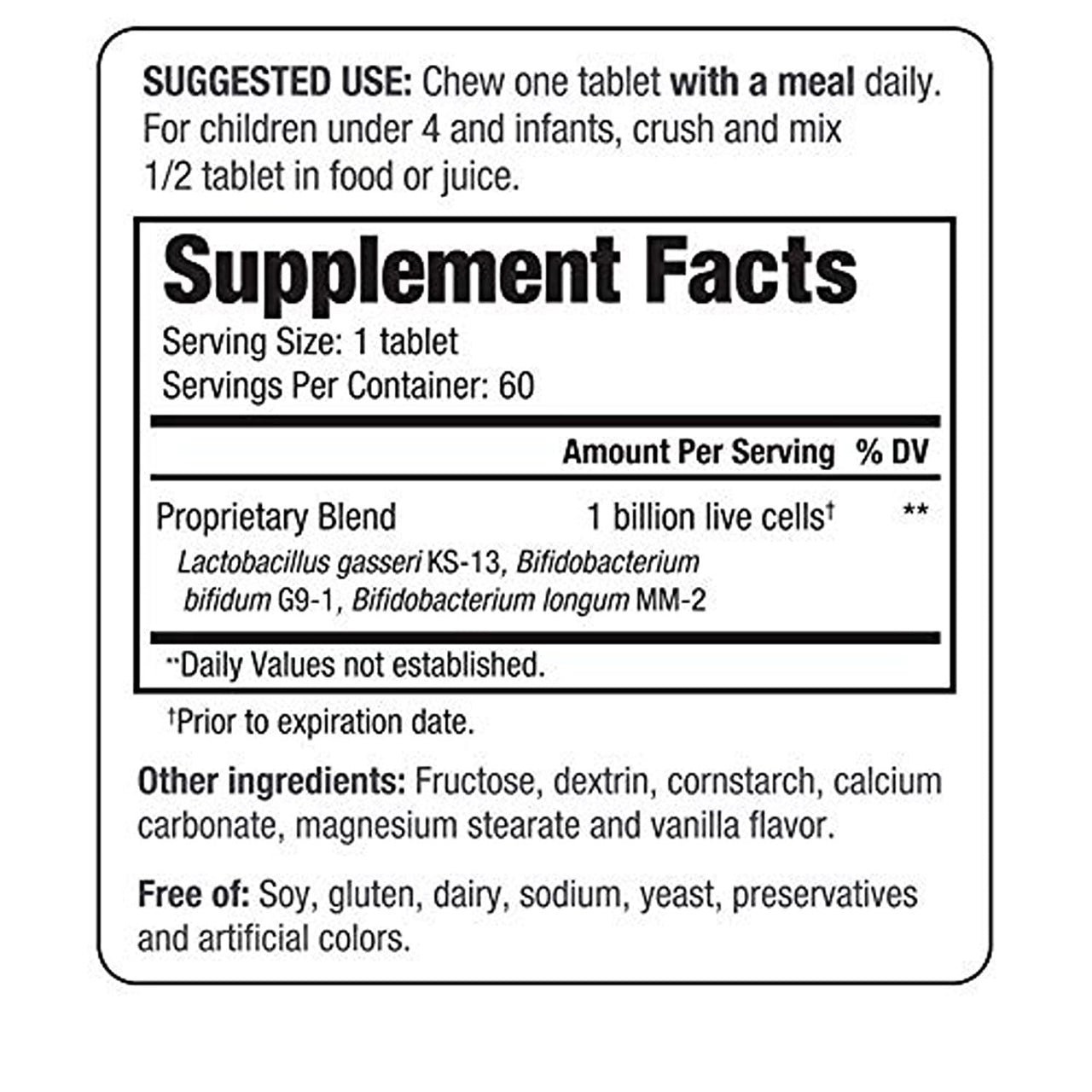 Wakunaga Kyo-Dophilus Kids Probiotic, Promotes Regularity and Immune Health*, 60 Tablets
