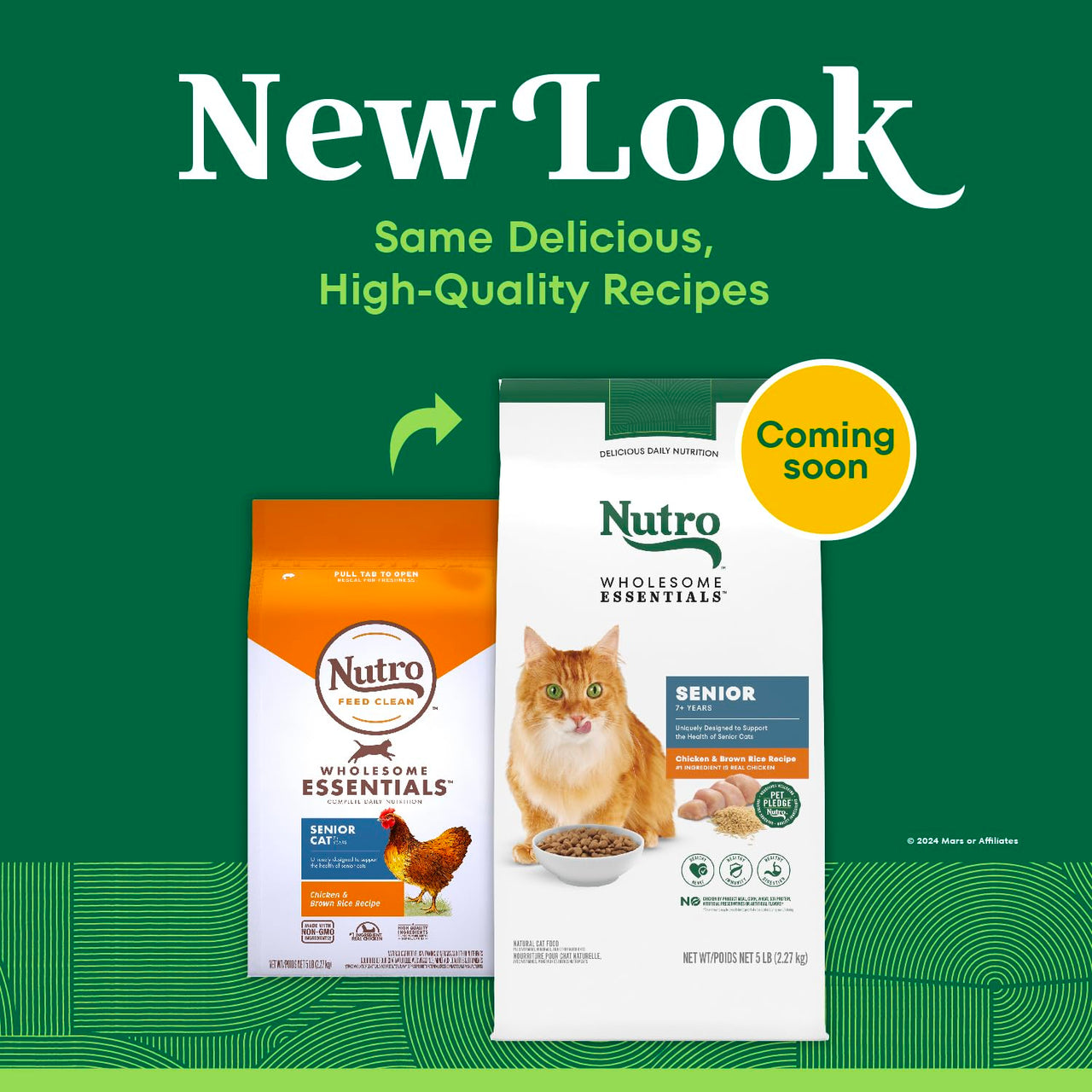Nutro Wholesome Essentials Senior Dry Cat Food, Senior Cat Food Dry Chicken & Brown Rice Recipe, 5 lb. Bag