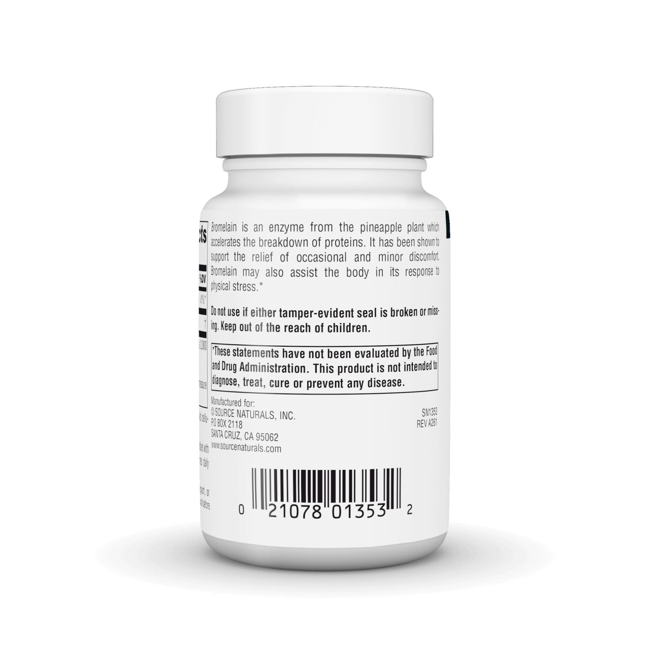 Source Naturals Bromelain,Pineapple Enzyme, 2,000 GDU/GRAM - 500 MG - 30 Vegan Tablets