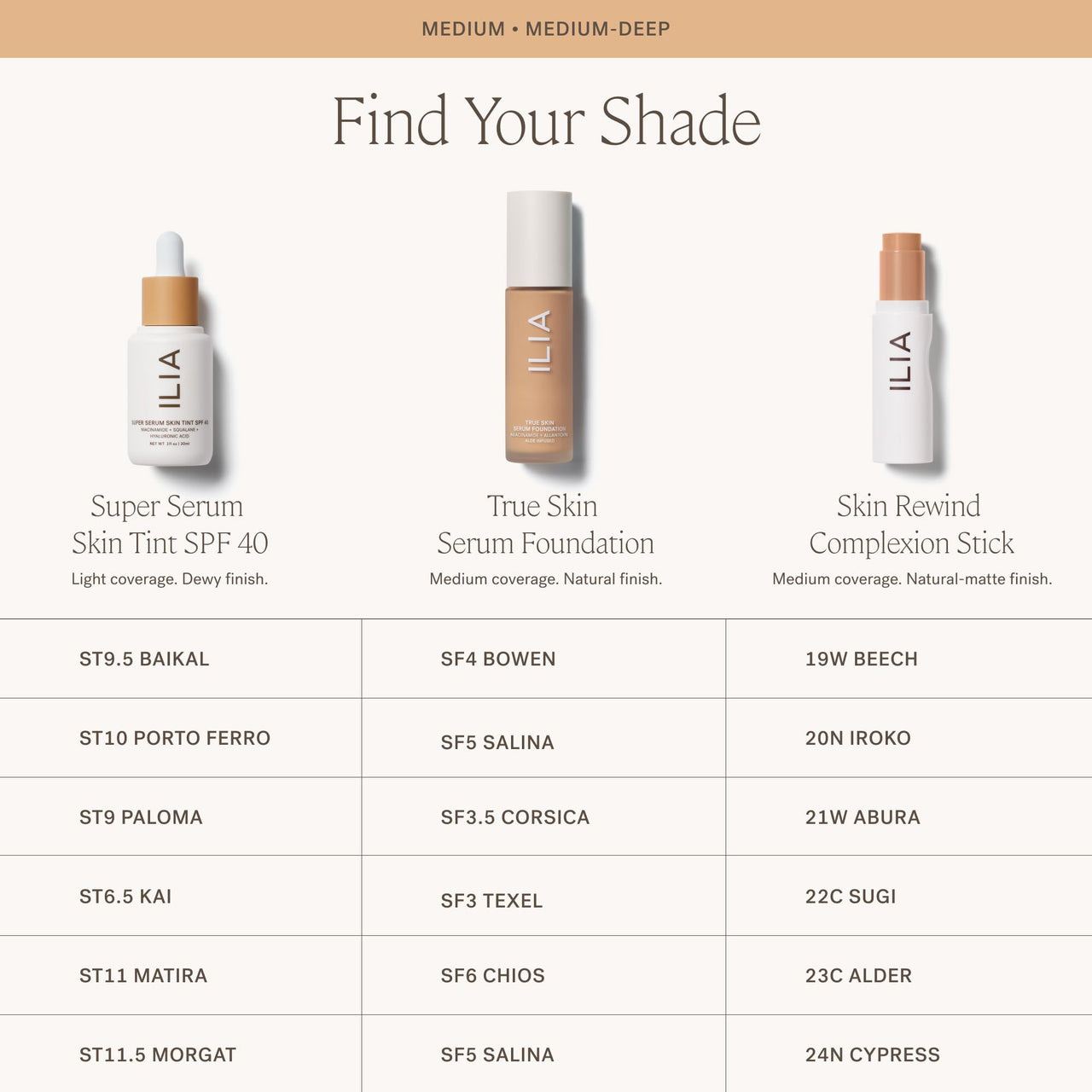 ILIA - True Skin Serum Foundation | Non-comedogenic, Cruelty-Free, Vegan, Weightless Feel, Buildable Coverage, Safe For Sensitive Skin (Chios SF6)