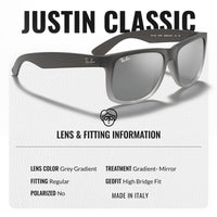 Thumbnail for Ray-Ban RB4165 JUSTIN CLASSIC Square Shape Sunglasses with Official Eyewear Kit