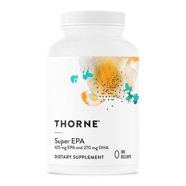 THORNE - Super EPA - Omega-3 Fatty Acids EPA 425mg & DHA 270mg Supplement - Support Brain, Cardiovascular, Joints & Skin* - Gluten, Dairy & Soy-Free - 180 Gelcaps