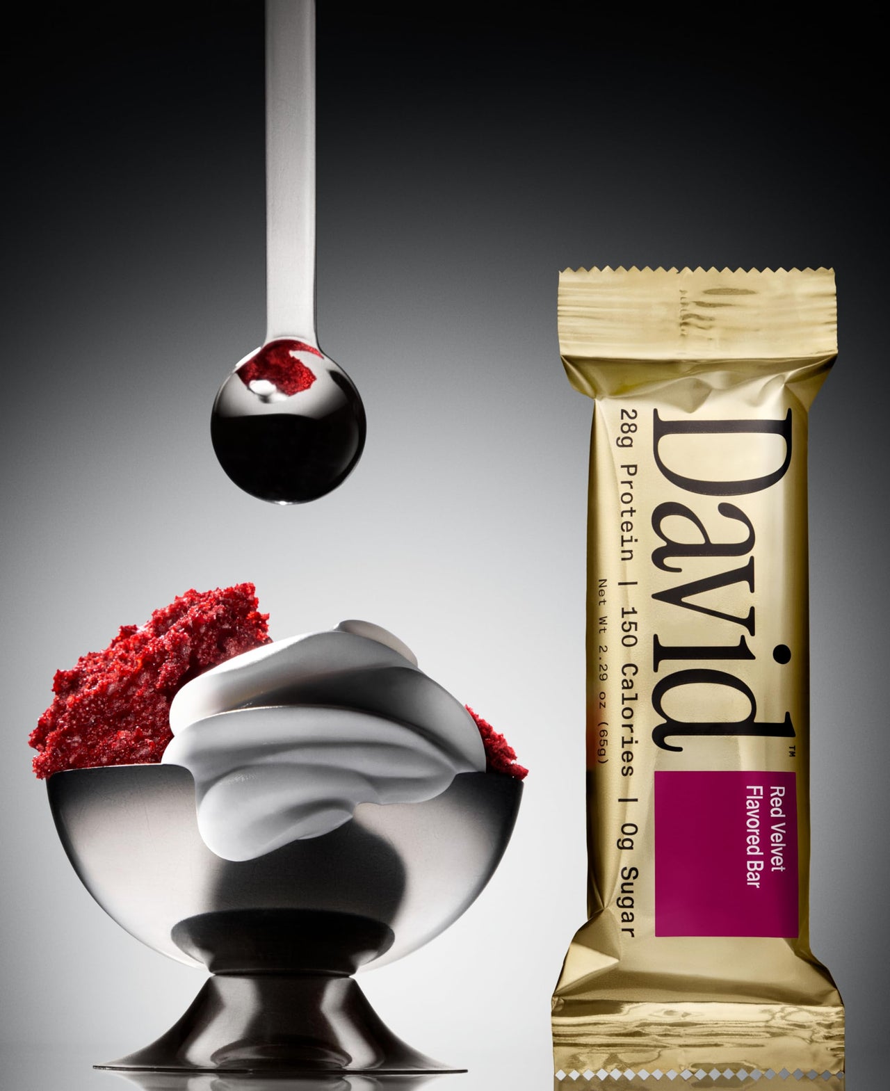 David High Protein Bars - 0g of Sugar, Low Carb, Gluten Free - 28g of Protein, 150 Calories - On-The-Go Snack - Red Velvet, Pack of 12