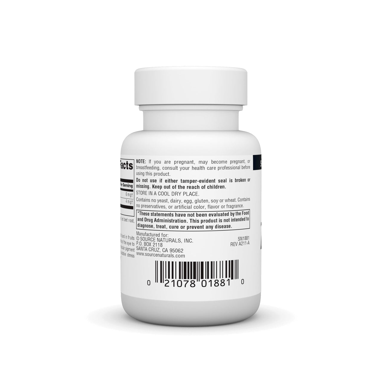 Source Naturals Zeaxanthin with Lutein, Antioxidant Eye Support* - 10 mg - 30 Capsules