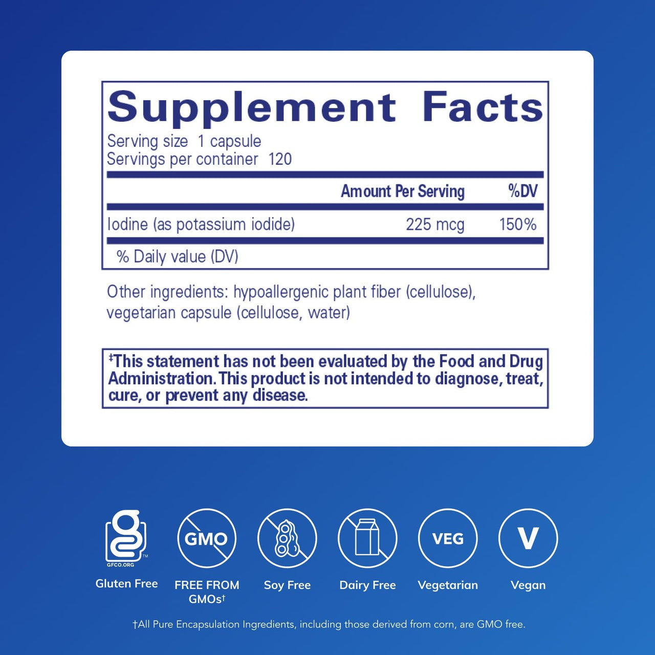 Pure Encapsulations Iodine - Supplement to Support The Thyroid & Help Maintain Healthy Cellular Metabolism - with Premium Potassium Iodide - 120 Capsules