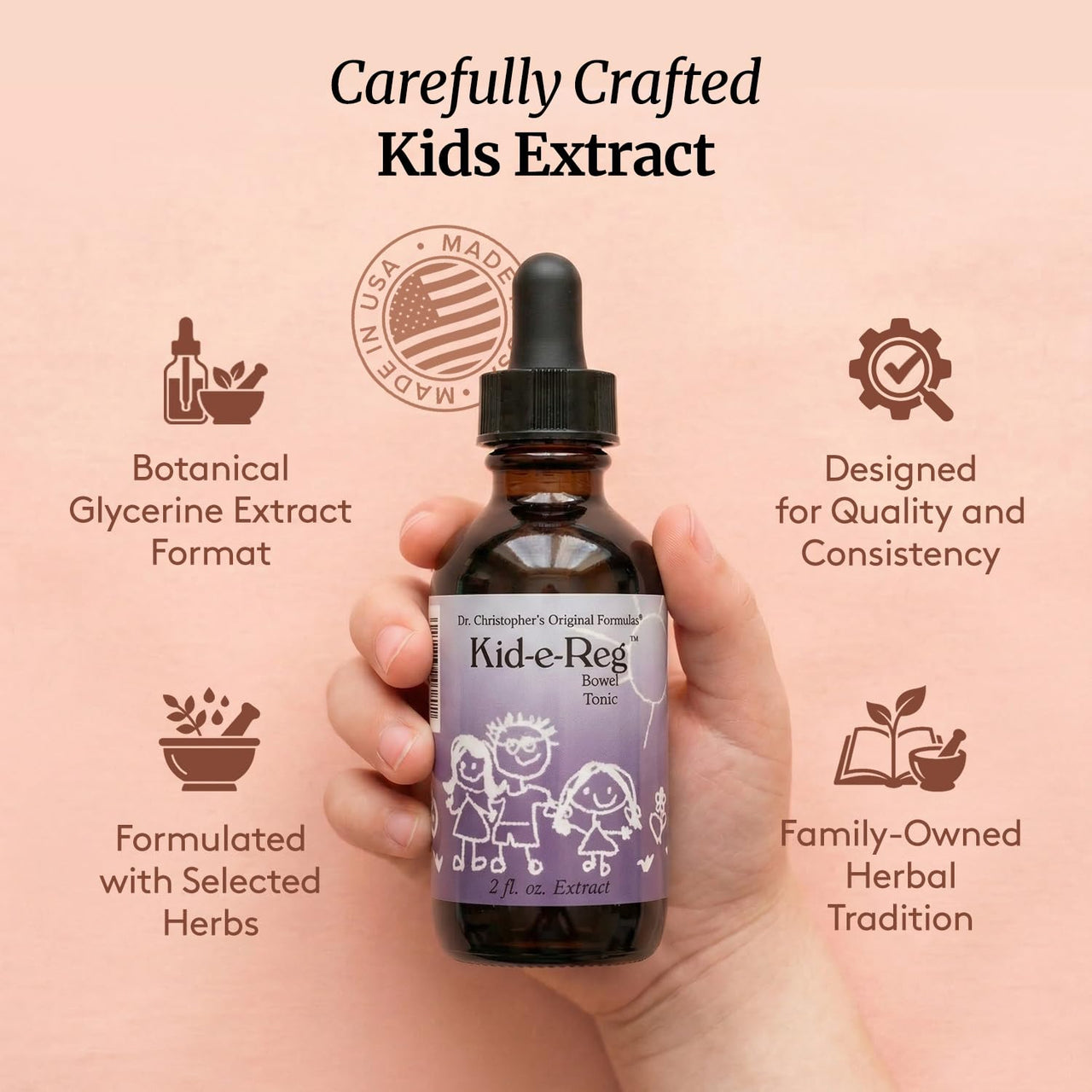 Christopher's Original Formulas Kid-e-Reg Bowel Tonic – Herbal Formula for Kids – Great Taste – 2 oz