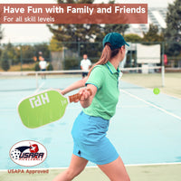Thumbnail for HUDEF Pickleball Paddles, USAPA Approved Pickle Ball Paddles Set of 2, Graphite and Fiberglass Pickleball Paddles, Polypropylene Honeycomb Core Paddle Rackets, 4 Outdoor Balls and Carry Bag Green