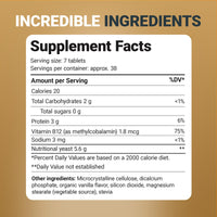 Thumbnail for Dr. Berg Nutritional Yeast Tablets – Natural B12 Added - All 8 B Vitamin Complex – Organic Vanilla Flavor - 270 Vegan Tablets Dietary Supplements