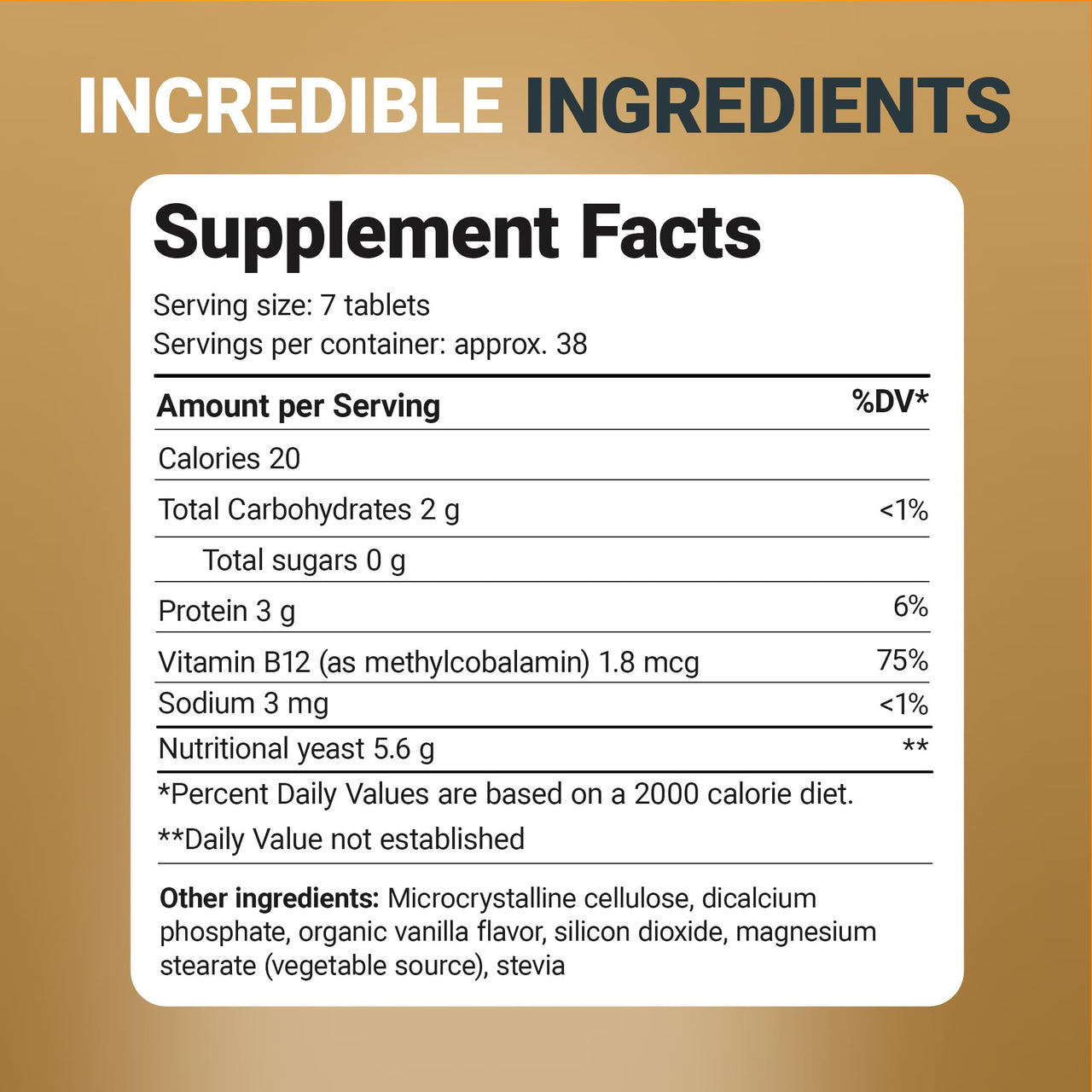 Dr. Berg Nutritionals Yeast Tablets – Natural B12 Added - All 8 B Vitamin Complex – Organic Vanilla Flavor - 270 Vegan Tablets Dietary Supplements